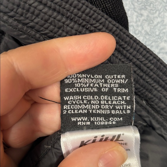 KUHL Born In The Mountains Silver Oak black hooded down vest. Pockets. Size sm - Picture 7 of 16